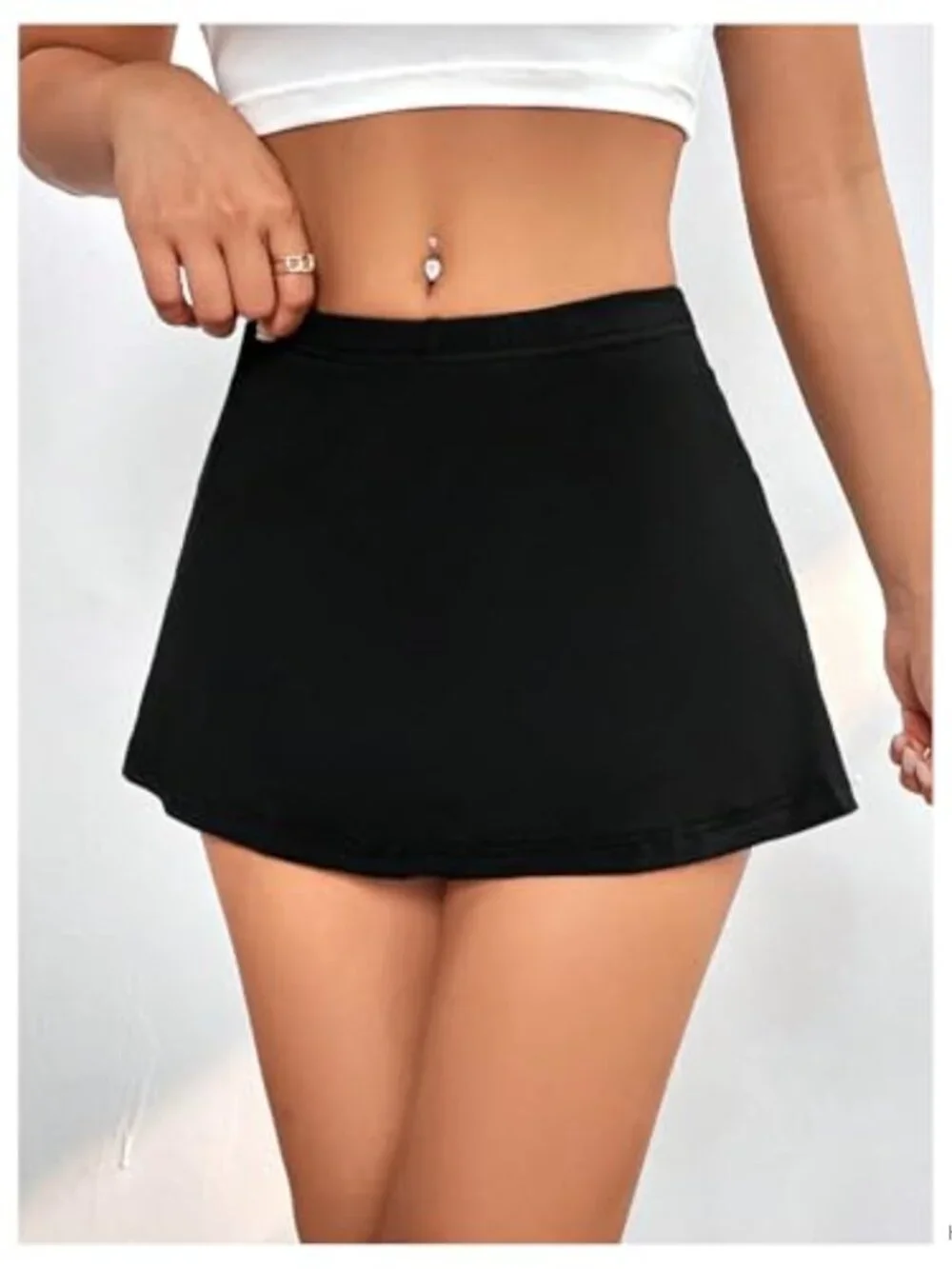 Women's A-Line Mini Skort with Shorts, High Rise, Stretch